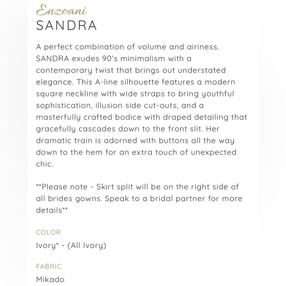 Enzoani Sandra Bridal Wedding Gown Ivory US size 16 - Sample - Picture 5 of 16